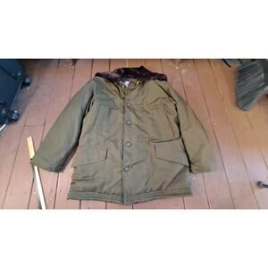 Vintage Golden Fleece Quilt Lined Zip Up Hood Men’s 46 Parka Green Faux Fur